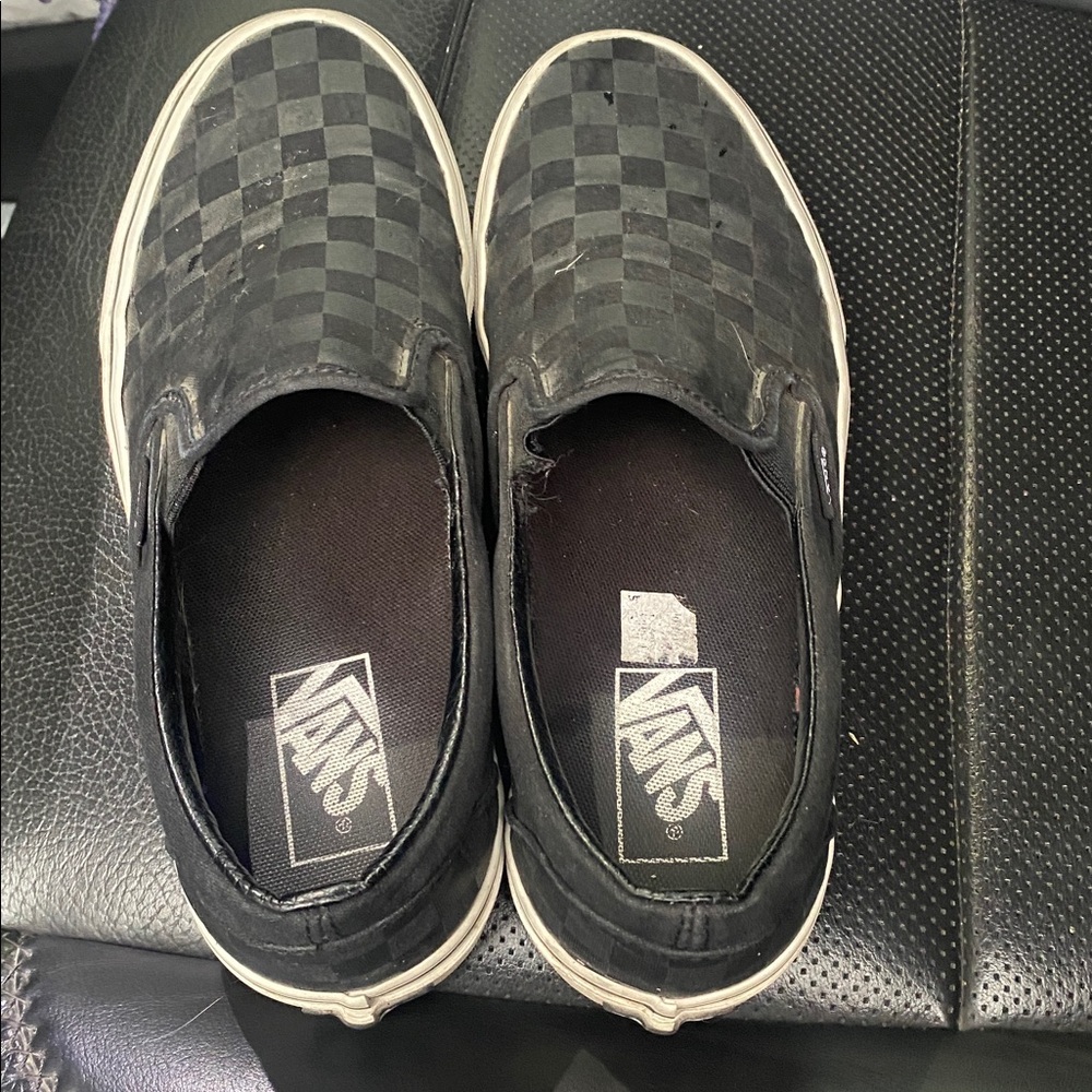 Vans Black Checkered Slip-On Flats